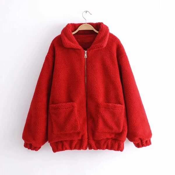Autumn and winter warm lamb hair pocket cotton coat cotton coat - Imagen 8