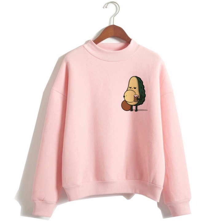 Avocado Hoodies Fashion Small 90s Women Vegan Kawaii Cartoon Harajuku Print Sweatshirts Warm Female Ullzang Graphic Hoody