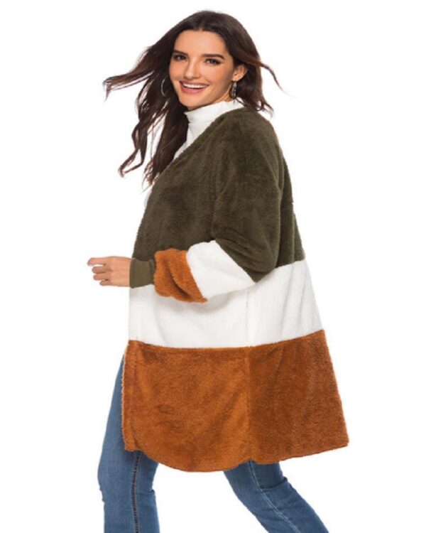 Stitching plush cardigan - Imagen 5