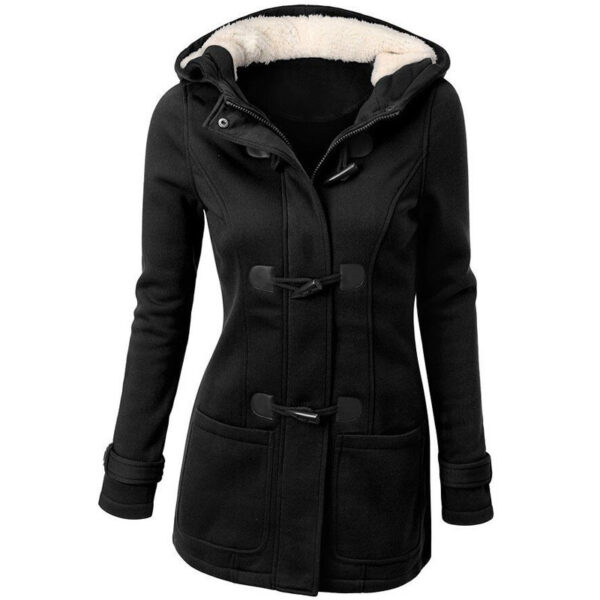 2020 warm winter fur collar jackets women new horn button Long down coat women parka Plus Size female parka hoodies Women - Imagen 5