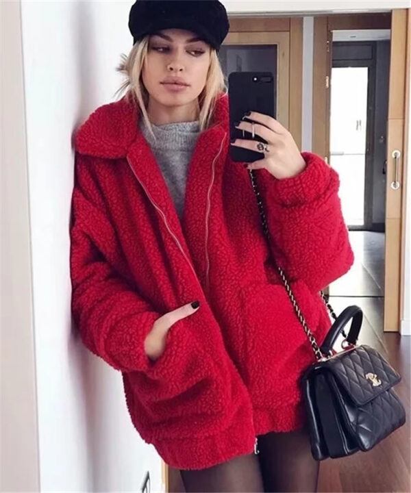 Autumn and winter warm lamb hair pocket cotton coat cotton coat - Imagen 3