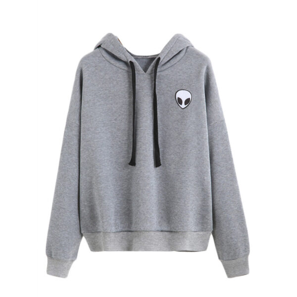 Womens Sweatshirts with Hooded Long Sleeve Autumn Winter Casual Alien Print Thin Women Hoodies - Imagen 3