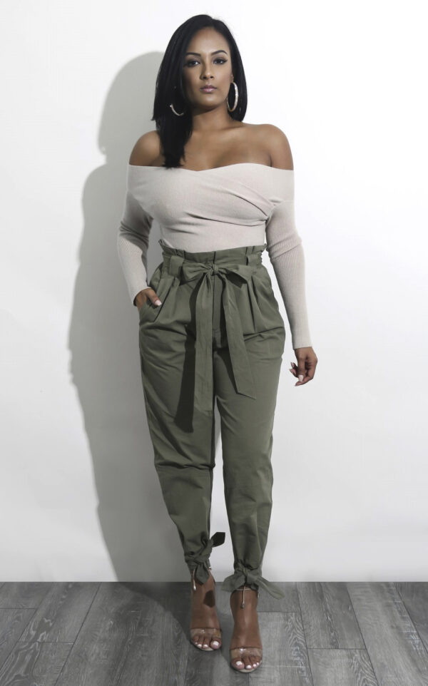 CALOFE 2020 Summer Autumn Loose Bow Ruffle Women Pants Summer Casual Belt High Waist Solid Trousers Steetwear Female Pants - Imagen 3