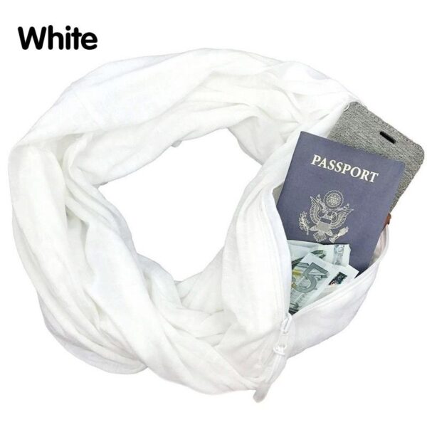 Multi-function Storage Zipper Scarf Multi-color Optional - Imagen 2