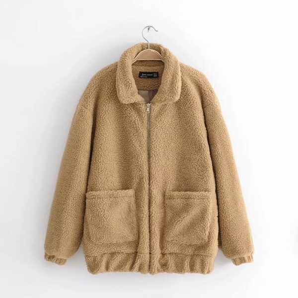 Autumn and winter warm lamb hair pocket cotton coat cotton coat - Imagen 6