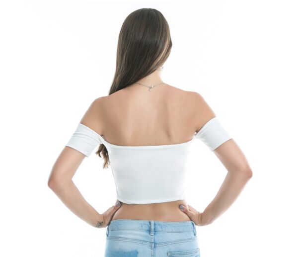 USA SIZE   Black and white off shoulder tube top sexy umbilical top - Imagen 3