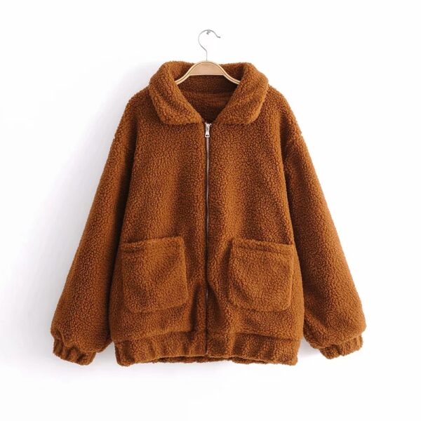 Autumn and winter warm lamb hair pocket cotton coat cotton coat - Imagen 9