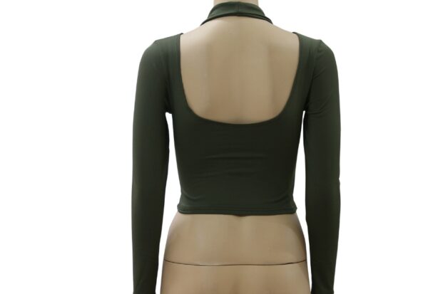 USA SIZE   4-color 4 size XL long-sleeved chest cross-neck top - Imagen 10