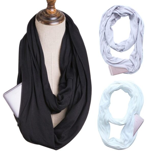 Multi-function Storage Zipper Scarf Multi-color Optional - Imagen 4