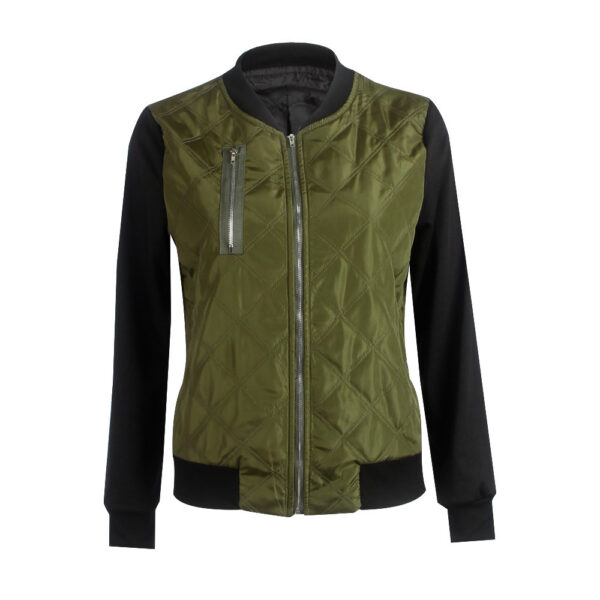 Hot sale autumn and winter new solid color fashion zipped cotton jacket women jacket - Imagen 2