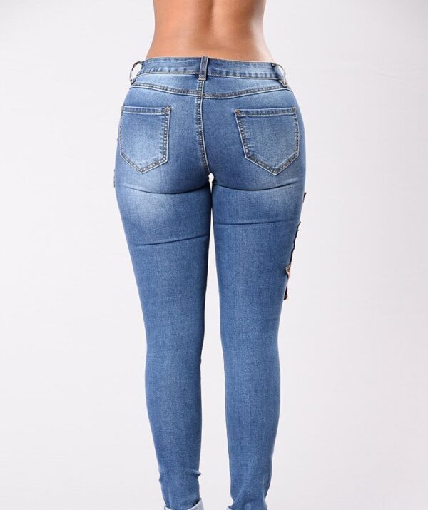 Embroidery jeans stretch jeans pants - Imagen 8