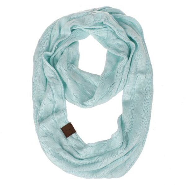 CC scarf wool knit bib winter collar - Imagen 4