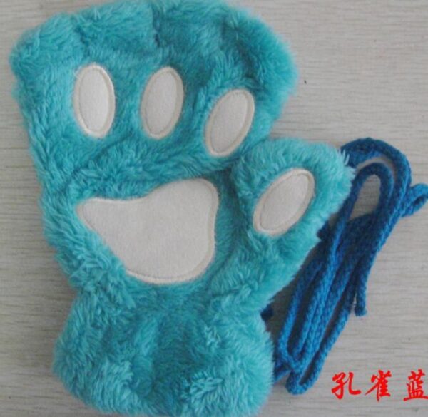 Winter Lovely Half Cover Paw Bear Cat Claw Gloves Short Finger - Imagen 13