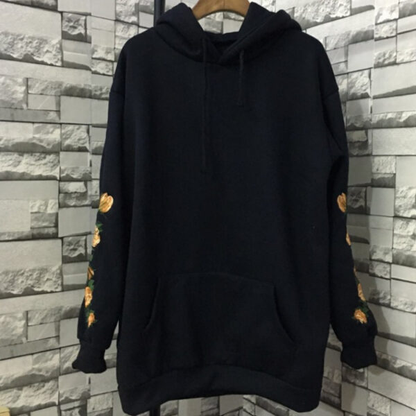 Sweatshirt Women's Elegant Embroidered Print Long Sleeve Fashion Hoodie - Imagen 4