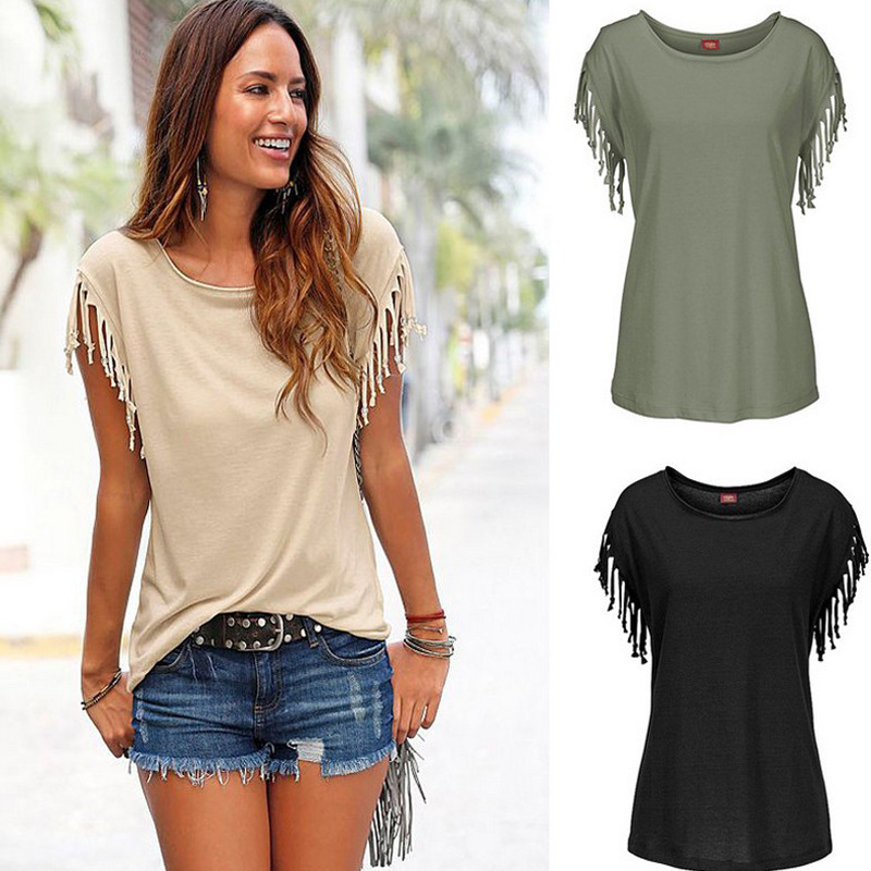 Camiseta con flecos A&P.