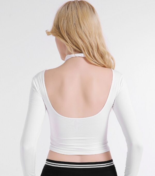 USA SIZE   4-color 4 size XL long-sleeved chest cross-neck top - Imagen 3