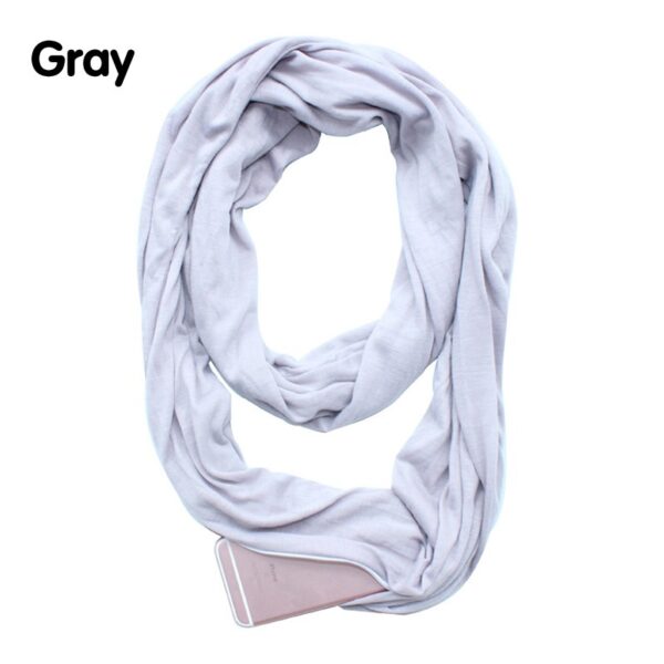 Multi-function Storage Zipper Scarf Multi-color Optional - Imagen 3