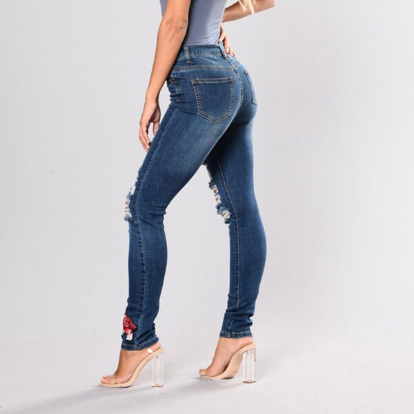 Embroidery jeans stretch jeans pants - Imagen 13