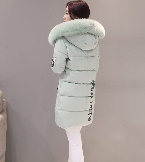 Slim thick cotton jacket large fur collar cotton suit - Imagen 5
