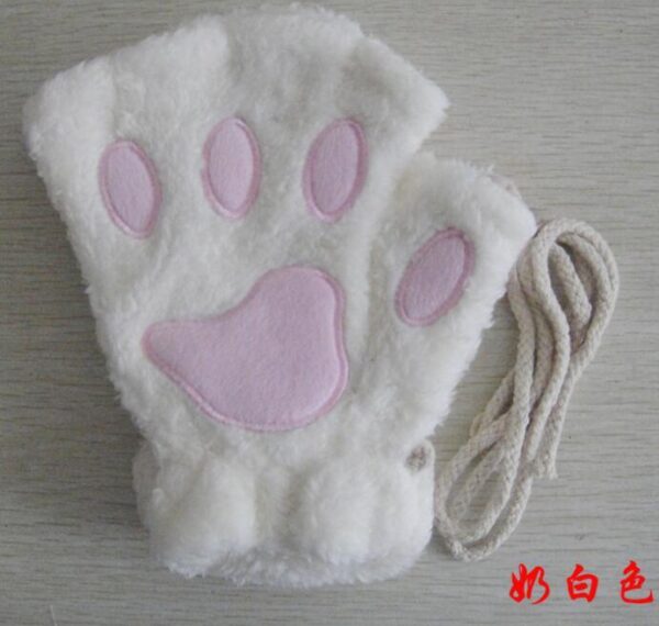 Winter Lovely Half Cover Paw Bear Cat Claw Gloves Short Finger - Imagen 10