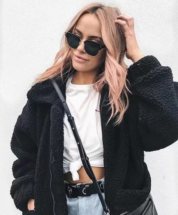 Autumn and winter warm lamb hair pocket cotton coat cotton coat - Imagen 2