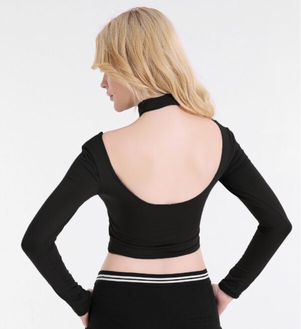 USA SIZE   4-color 4 size XL long-sleeved chest cross-neck top - Imagen 5