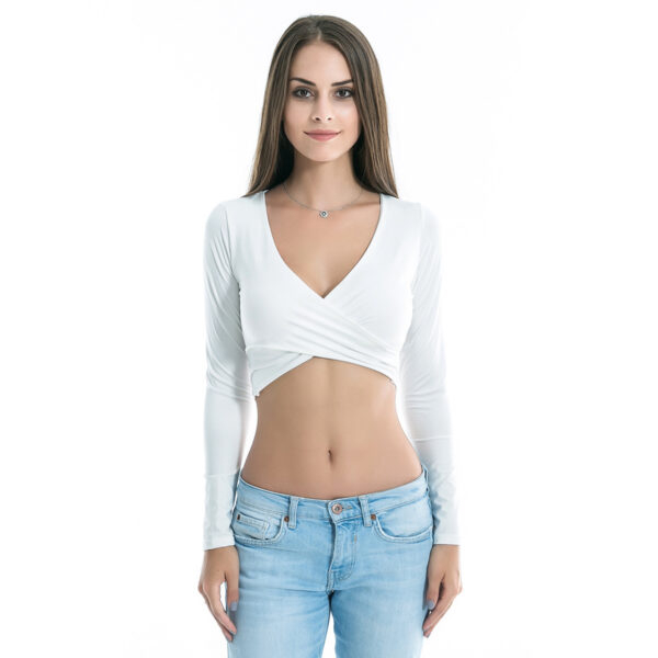 Top de manga larga con cuello en V A&P. - Imagen 7