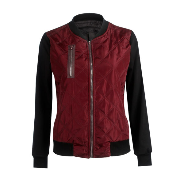 Hot sale autumn and winter new solid color fashion zipped cotton jacket women jacket - Imagen 4