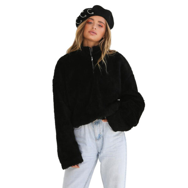 Four-color high collar long-sleeved padded sweater - Imagen 5