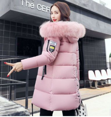 Slim thick cotton jacket large fur collar cotton suit