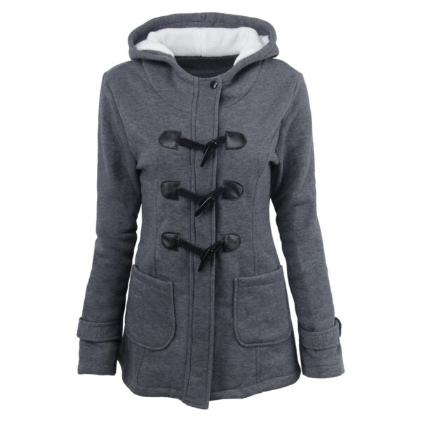 2020 warm winter fur collar jackets women new horn button Long down coat women parka Plus Size female parka hoodies Women - Imagen 4