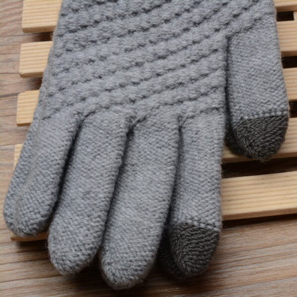 Creative new imitation cashmere knit gloves ladies jacquard touch screen warm fashion winter gloves - Imagen 6