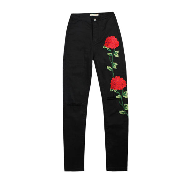 Women's 3D Embroidery Skinny Jeans - Imagen 5