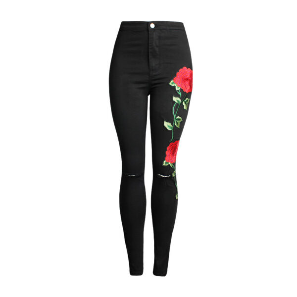Women's 3D Embroidery Skinny Jeans - Imagen 2