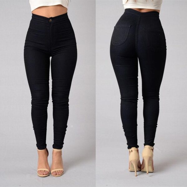 Aliexpress wish Amazon explosion Leggings thin waist stretch pencil pants tight candy colored jeans - Imagen 4