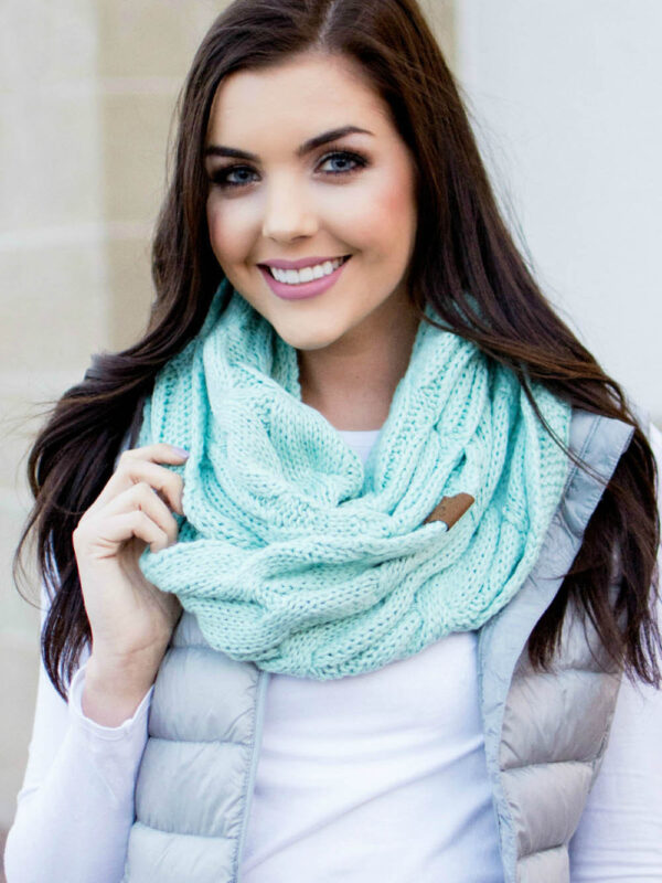 CC scarf wool knit bib winter collar - Imagen 2