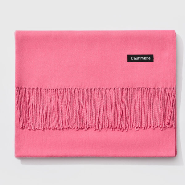 Autumn and winter fringed cashmere scarf - Imagen 10