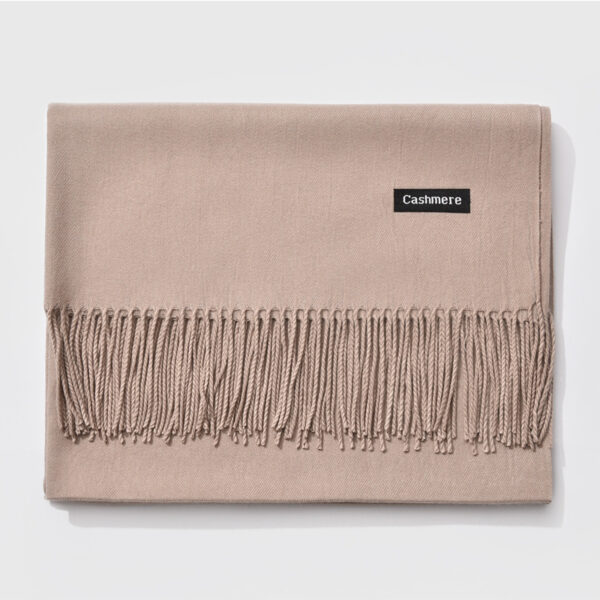 Autumn and winter fringed cashmere scarf - Imagen 15