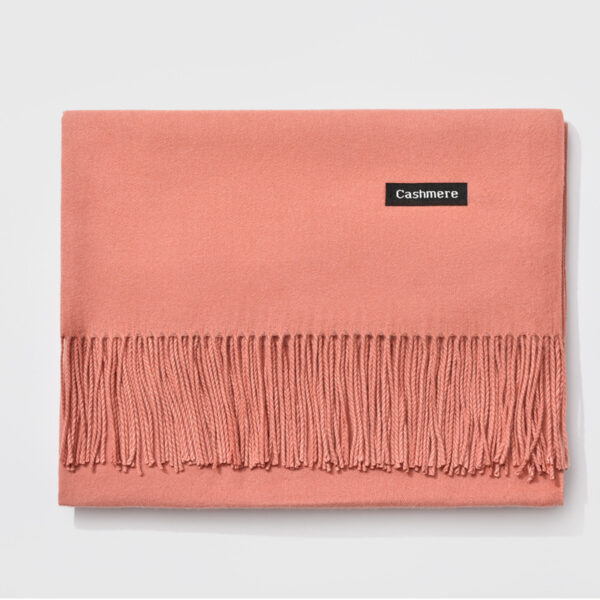 Autumn and winter fringed cashmere scarf - Imagen 6