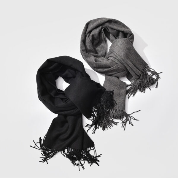 Autumn and winter fringed cashmere scarf - Imagen 2