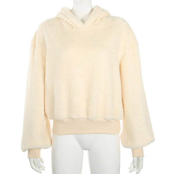 Furry Hooded Loose Coat - Imagen 11