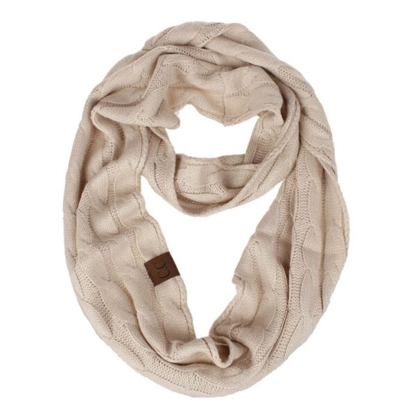 CC scarf wool knit bib winter collar - Imagen 3