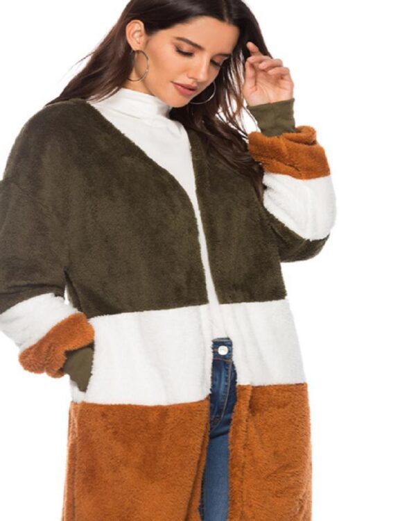 Stitching plush cardigan - Imagen 2