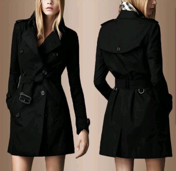 Windbreaker female long section ladies jacket 2020 autumn new European and American slim waist double-breasted coat trench coat - Imagen 5