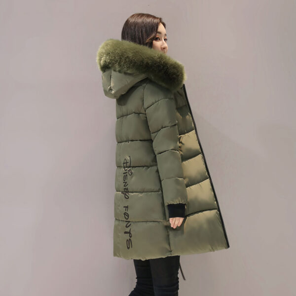 Slim thick cotton jacket large fur collar cotton suit - Imagen 10