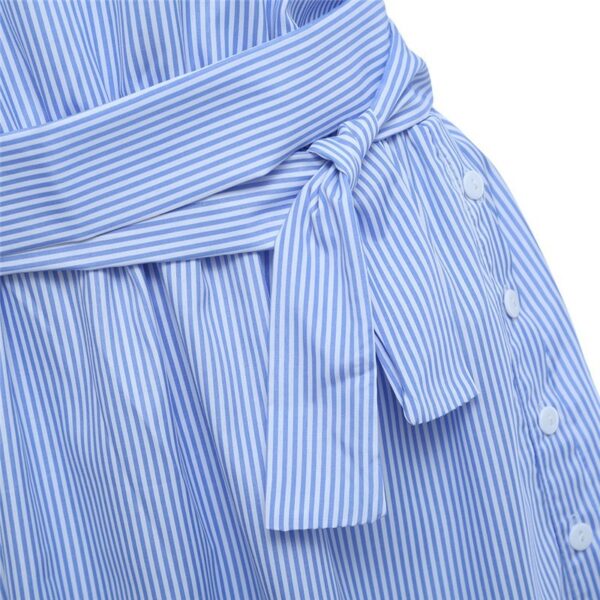 Vestido azul marino con hombro caído A&P. - Imagen 5