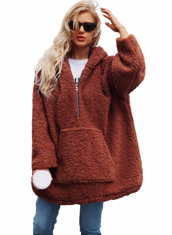 Plush large size sweater coat - Imagen 4