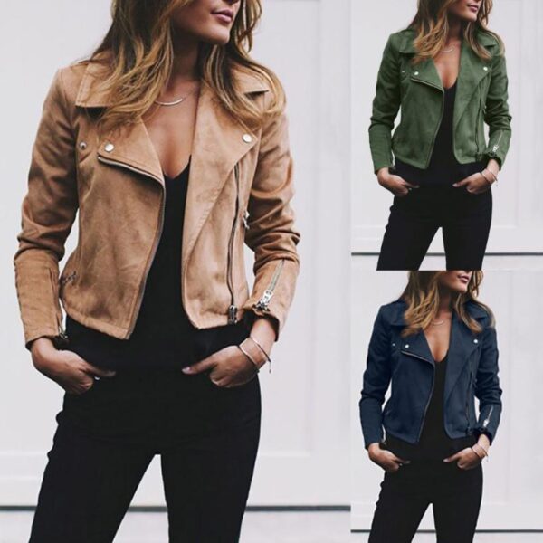 Outerwear & Coats Jackets Womens Ladies Retro Rivet Zipper Up Bomber Casual Outwear coats and jackets women