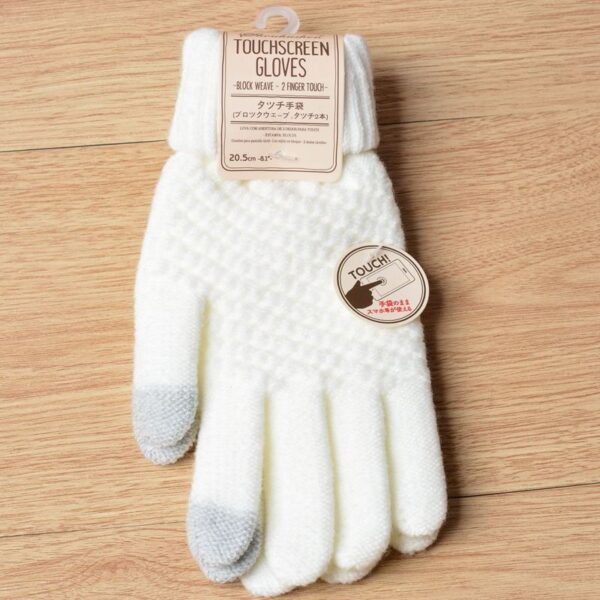 Creative new imitation cashmere knit gloves ladies jacquard touch screen warm fashion winter gloves - Imagen 8