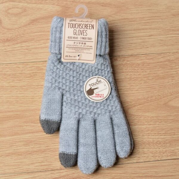 Creative new imitation cashmere knit gloves ladies jacquard touch screen warm fashion winter gloves - Imagen 12